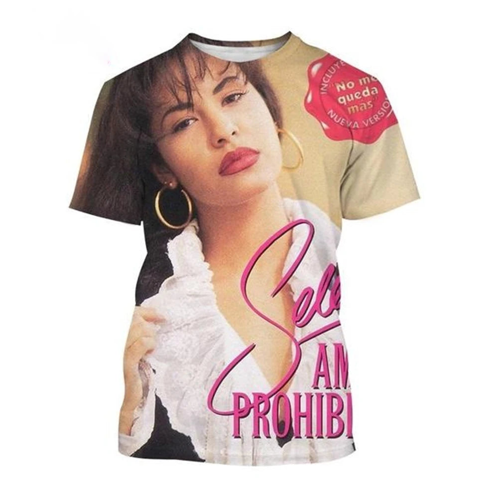 2024 3D Printing Funny Selena Quintanilla Graphic T-Shirt Fashion Unisex Harajuku Style Casual Round Neck Short Sleeve Kid Top