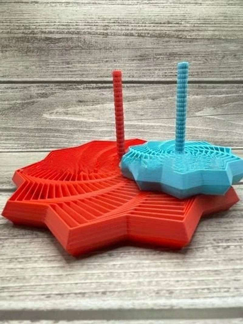 3D Printing Expanded Sensory Fidget Star Model Visual Illusion Hexagon Whirling Spiral Ornaments Stress Relief Board Game
