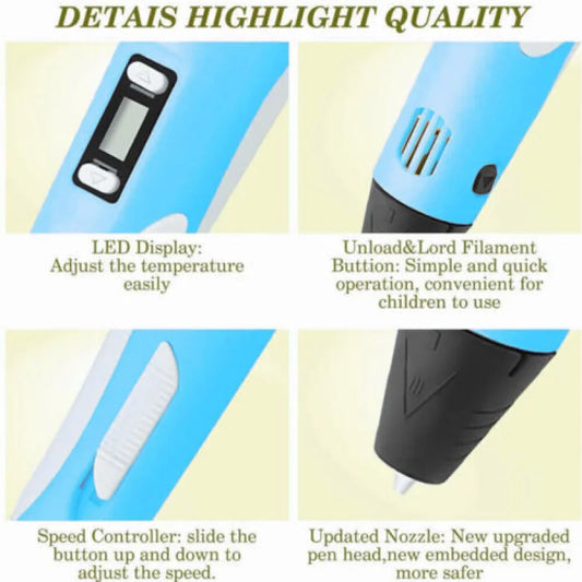 3D Printing Pen DIY Three-dimensional Painting Children Toys Fun Camouflage With LCD Screen Compatible PLA Filament Toys Gift