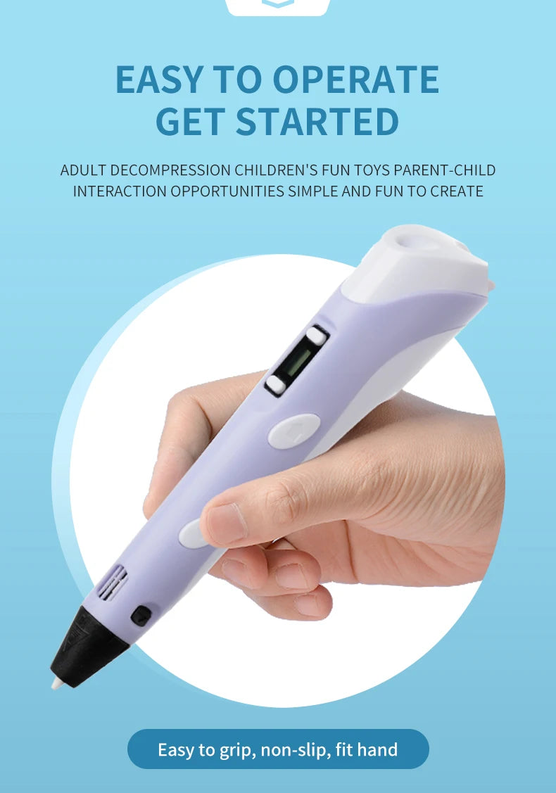 3D Printing Pen DIY Three-dimensional Painting Children Toys Fun Camouflage With LCD Screen Compatible PLA Filament Toys Gift