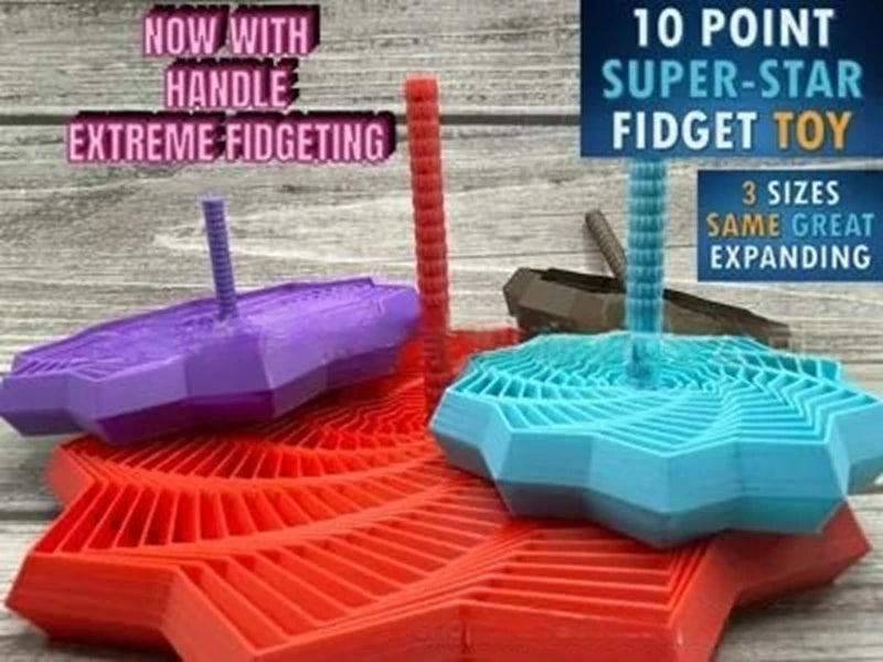 3D Printing Expanded Sensory Fidget Star Model Visual Illusion Hexagon Whirling Spiral Ornaments Stress Relief Board Game