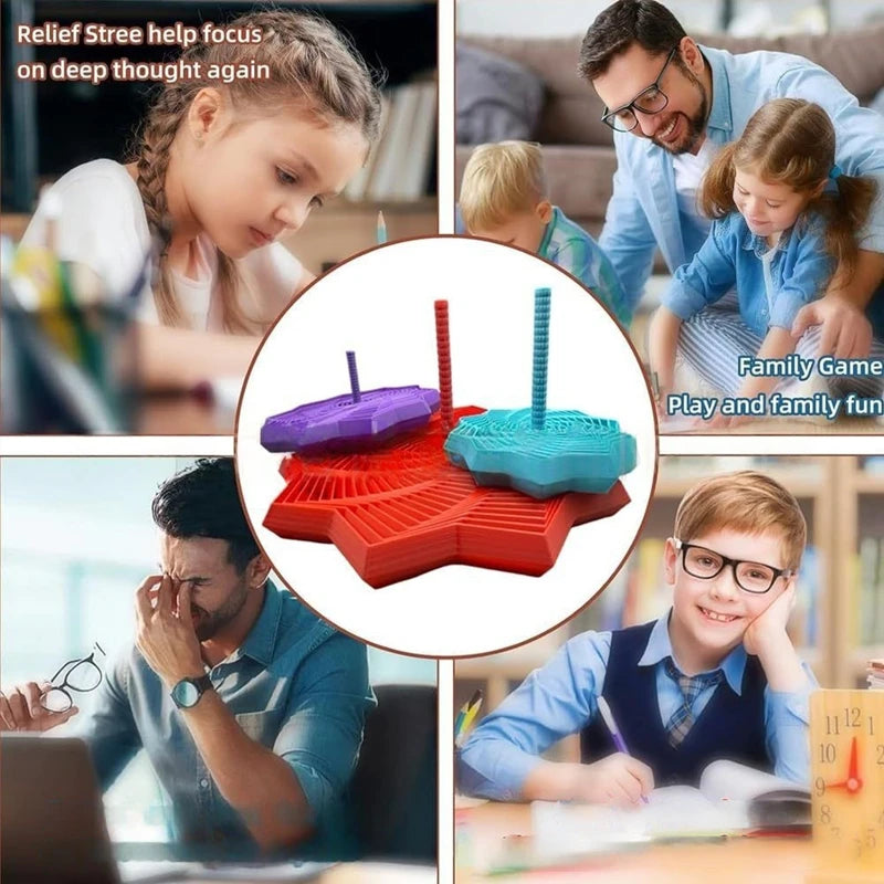 3D Printing Expanded Sensory Fidget Star Model Visual Illusion Hexagon Whirling Spiral Ornaments Stress Relief Board Game