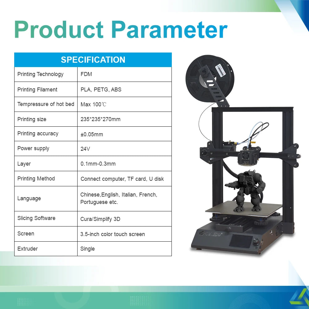 Print-Rite CoLiDo DIY 3.0T 3D Printer High-precision Printing 3D Printer Filament