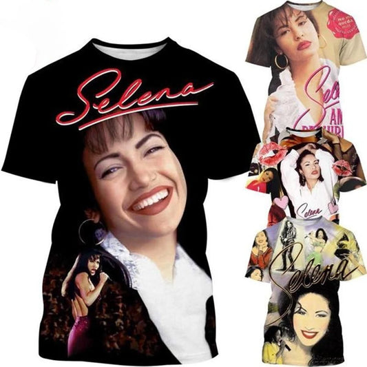 2024 3D Printing Funny Selena Quintanilla Graphic T-Shirt Fashion Unisex Harajuku Style Casual Round Neck Short Sleeve Kid Top